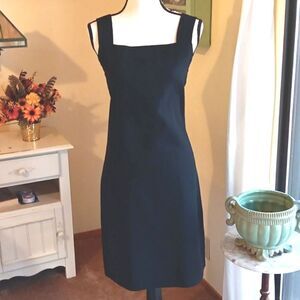 DKNY Square Neck Cotton Sheath Dress Dark Academia Whimsigoth